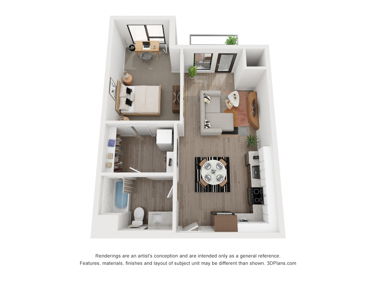 One bedroom floor plan  The Mansion_B5